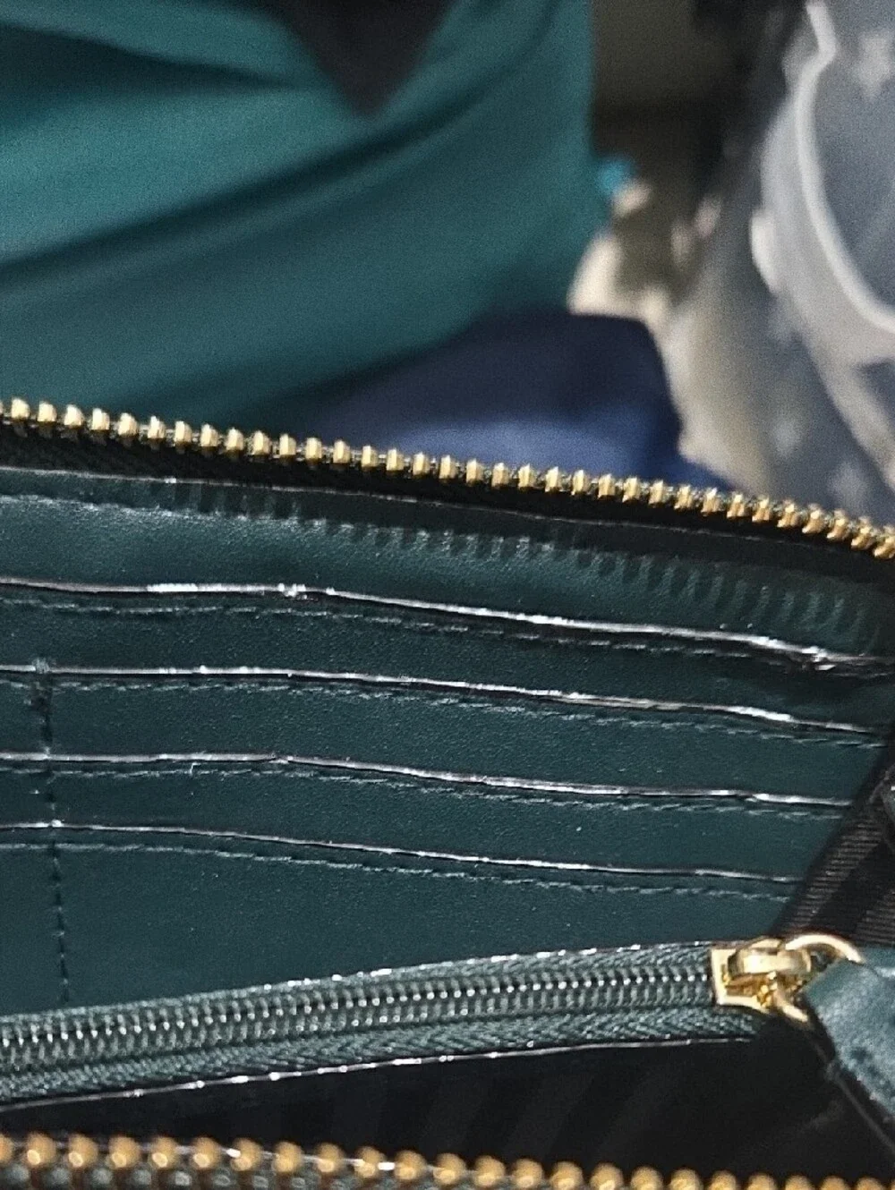 Victoria's Secret Zip-Around Quilted Wallet in Dark Teal - Picture 13 of 16